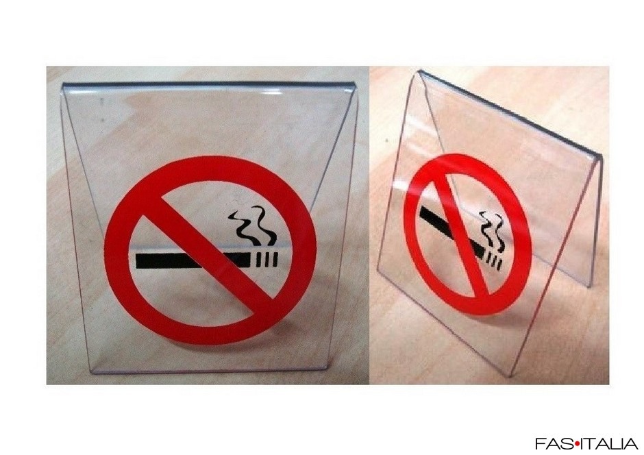 Cavalletto non fumare da tavolo in plexiglass