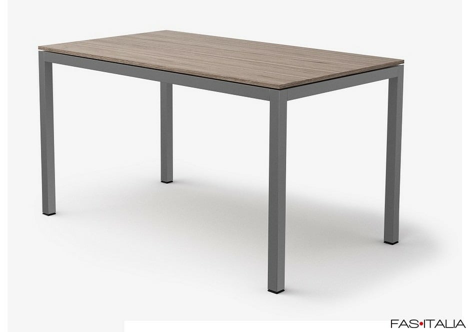 Tavolo rettangolare in legno con struttura in metallo 140x80