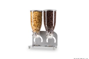 Dispenser cereali doppio in metallo 3,5 lt x2 Dispenser cereali doppio in metallo 3,5 lt x2