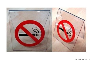 Cavalletto non fumare da tavolo in plexiglass