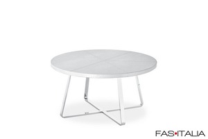 Tavolino da caffè con piano in cuoio Ø 60 cm Tavolino da caffè con piano in cuoio Ø 60 cm
