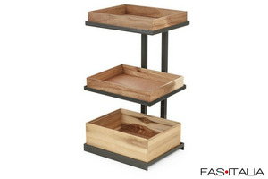 Espositore buffet con tre contenitori in legno alti 5 cm Espositore buffet con tre contenitori in legno alti 5 cm