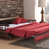 Il divano letto in legno aperto
